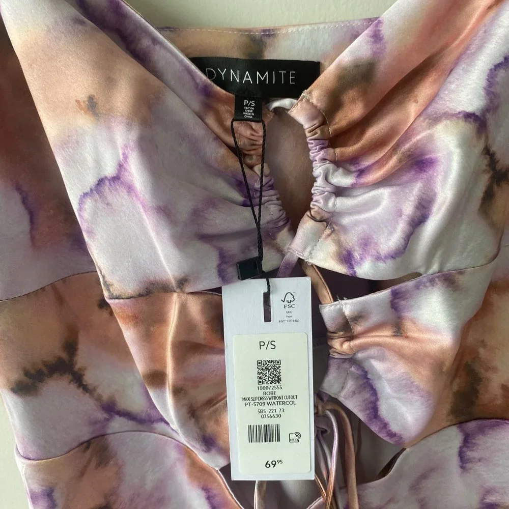 Dynamite Tie Dye Printed Silk Maxi Dress - Picture 5 of 6